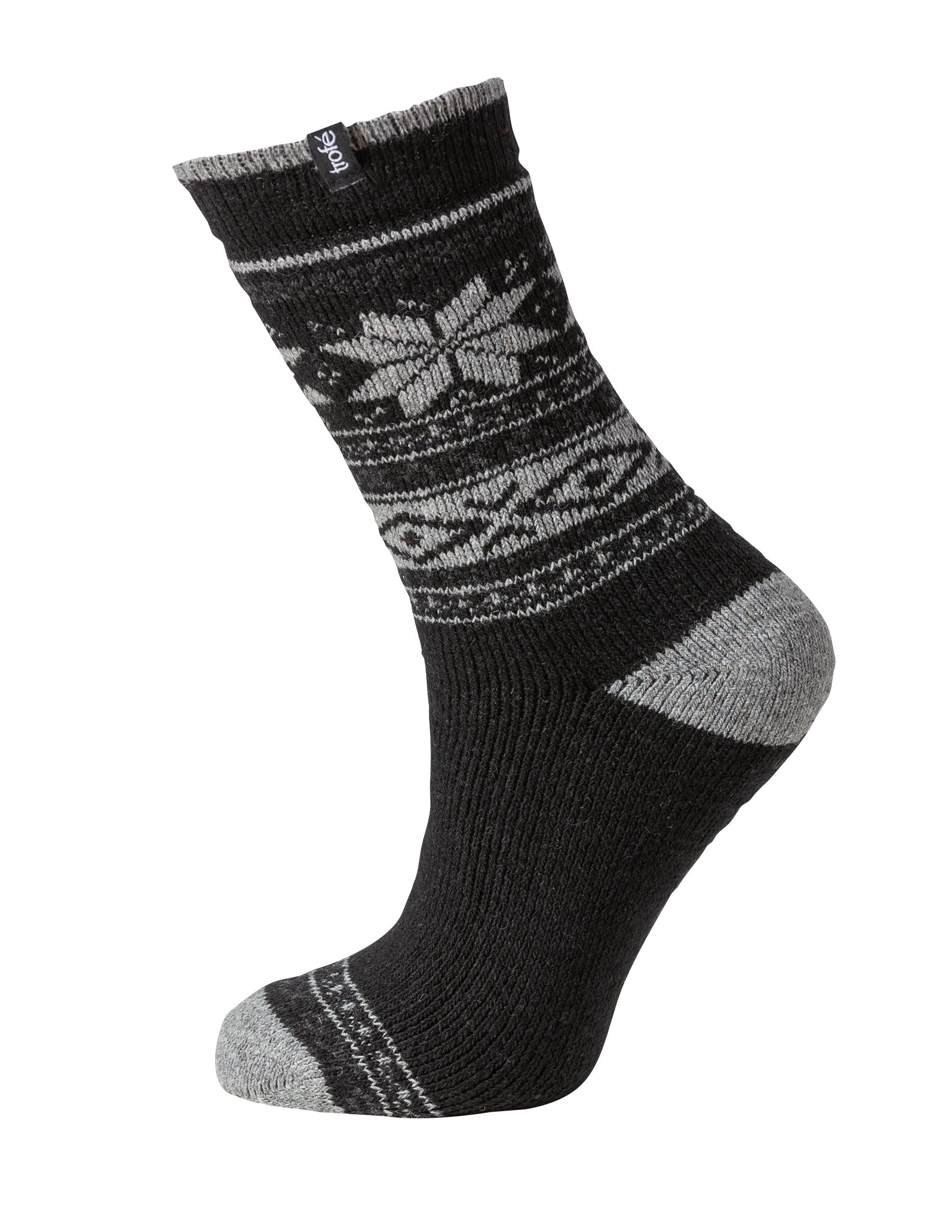 Strumpor med ull, mönstrat skaft