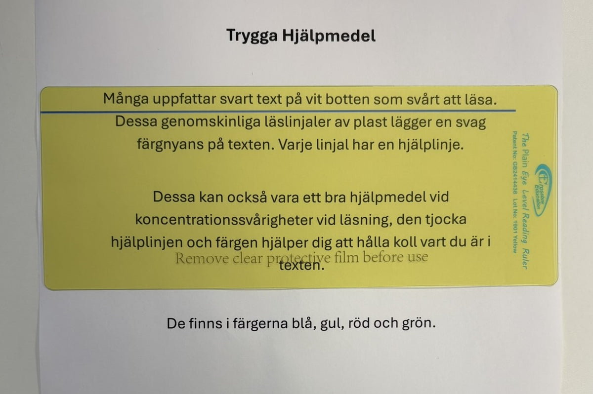 Färgad Läslinjal