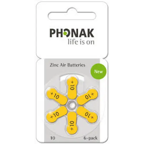 Phonak hörapparatsbatterier - + 10 (gul) - Hushåll