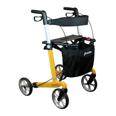 Rollator Gepard i kolfiber - Gul standard hjul - Rollatorer